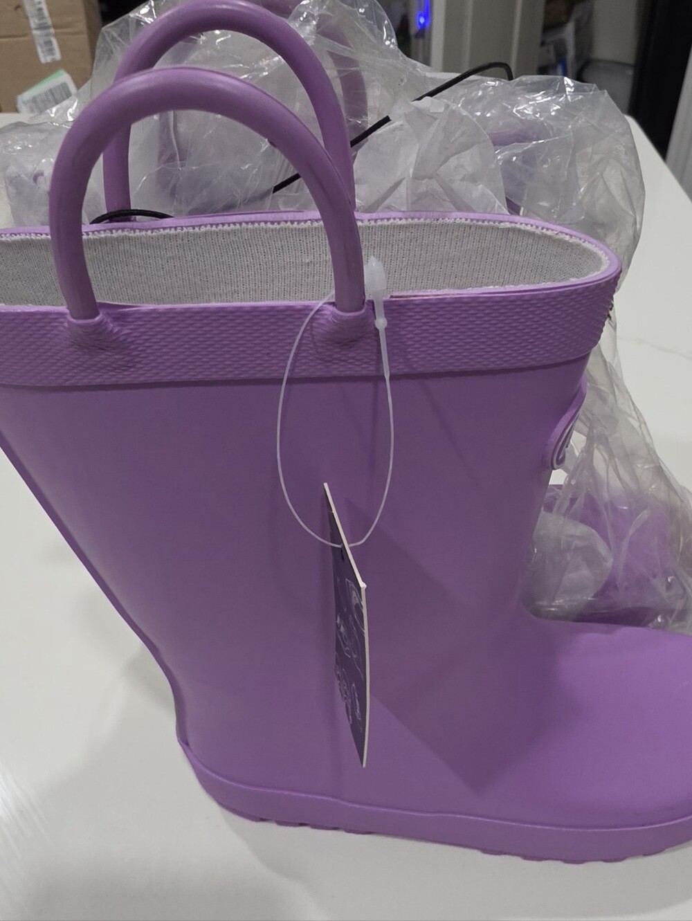 Girls Purple Rain Boots with Top Handles Komfor Me Rain Boots Size 13